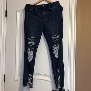 American Eagle Distressed Dark Blue Women's Jeans